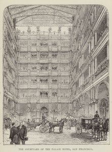 Dziedziniec hotelu Palace, San Francisco autorstwa George Augustus Sala
