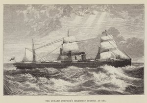The Cunard Companys Parowiec Scythia na morzu autorstwa George Augustus Sala
