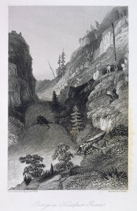 Portage w Hoarfrost River, 19 sierpnia 1833, z „Narracji o wyprawie arktycznej do ujścia rzeki Wielkiej Ryby i wzdłuż wybrzeży Oceanu Arktycznego w latach 1833-35”, autorstwa Capa autorstwa George Back