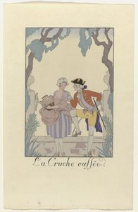 Falbalas i Fanfreluches na rok 1925: kawiarnia La Cruche autorstwa George Barbier