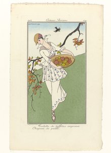 Journal des Dames et des Modes, Costumes Parisiens, 1914, nr 179: Toalety w tafcie (...) autorstwa George Barbier