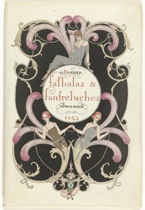Magazyn Mody jako Kusicielka Falbalas i Fanfreluches, almanach trybów teraźniejszości, przeszłości i przyszłości na rok 1923, 2. rok autorstwa George Barbier
