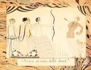 Celuj w serce, piękne panie! Z Le Bonheur du Jour lub Les Graces à la Mode, 1924. autorstwa George Barbier