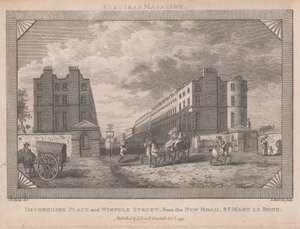 Devonshire Place i Wimpole Street... autorstwa George Barret Jr.