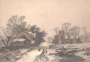 Zima (druk) (patrz także 144946) autorstwa George Baxter