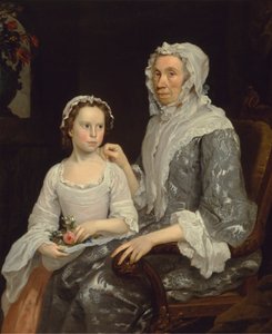 Portret starszej pani i dziewczynki