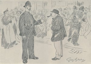 Policja i lud, 1920 autorstwa George Belcher