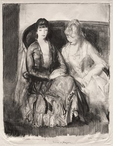 Emma i Marjorie na sofie