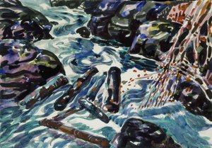 Potok, Nowa Szkocja (akwarela i ołówek na papierze) autorstwa George Benjamin Luks