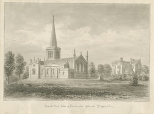 Kościół Hilderstone: rysunek w sepii, 1841