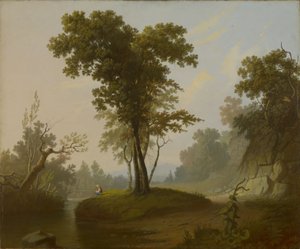 Krajobraz z rybakiem autorstwa George Caleb Bingham