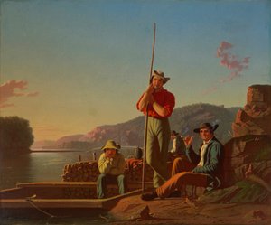 Drewniana Łódź autorstwa George Caleb Bingham