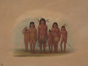 Rodzina Indian Connibo, 18541869. autorstwa George Catlin