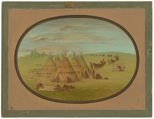 Mała wioska Siuksów autorstwa George Catlin