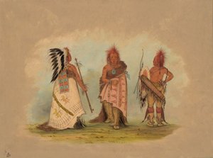 Wódz Pawnee z dwoma wojownikami, 18611869. autorstwa George Catlin