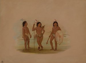 Wódz Puelchee i dwóch młodych wojowników, 18541869. autorstwa George Catlin