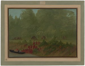 Wioska Yahua autorstwa George Catlin