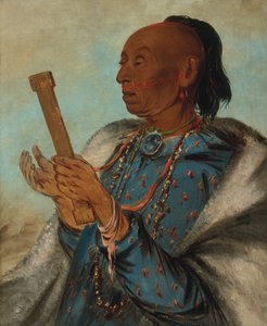 Ah-tón-we-tuck, Kogut Indyk, Powtarzanie modlitwy autorstwa George Catlin