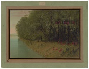 Amazoński las - patrząc na brzeg autorstwa George Catlin