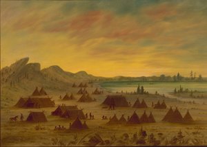 Wioska Apaczów, 18551869. autorstwa George Catlin
