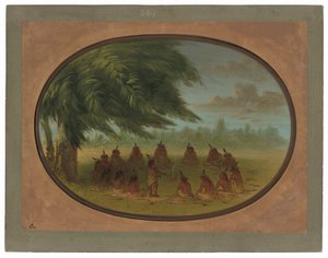 Rada indyjska - Sioux autorstwa George Catlin