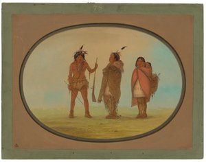 Wódz Arapaho, jego żona i wojownik autorstwa George Catlin