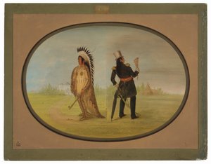Szef Assiniboine przed i po cywilizacji autorstwa George Catlin
