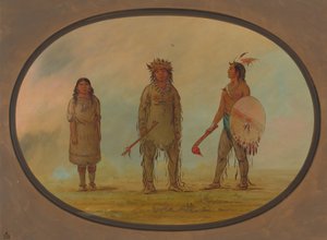Wódz Athapasca, jego żona i wojownik, 18551869. autorstwa George Catlin