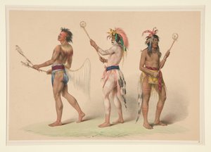 Gracze w piłkę, tablica 21 z portfolio Indian północnoamerykańskich autorstwa George Catlin