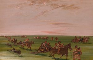 Ruchomy obóz bandy Siuksów autorstwa George Catlin