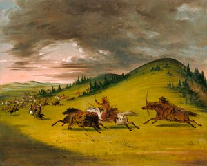 Bitwa między Siuksami i Sac i Lisem, 1846-1848. autorstwa George Catlin