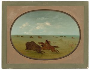Buffalo Chase, Indianie Siuksów, Upper Missouri autorstwa George Catlin