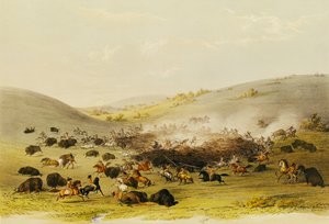 Polowanie na bawoły, dźwięk przestrzenny, ok. 1832 r autorstwa George Catlin
