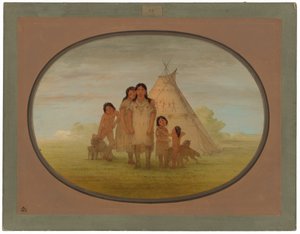 Comanche Chiefs Children i Wigwam autorstwa George Catlin
