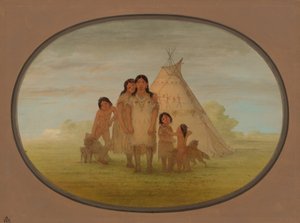 Comanche Chiefs Children i Wigwam, 18611869. autorstwa George Catlin