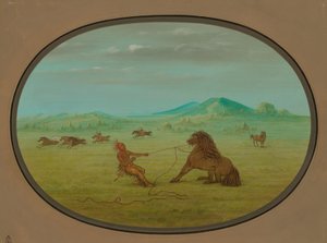 Łapanie dzikich koni - Pawnee, 18611869. autorstwa George Catlin