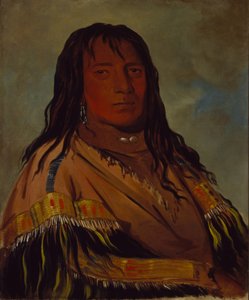 Chá-tee-wah-née-che, Bez Serca, wódz bandy Wah-ne-watch-to-nee-nah. autorstwa George Catlin