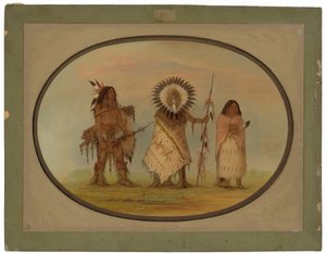 Wódz Wron, Jego Żona i Wojownik autorstwa George Catlin
