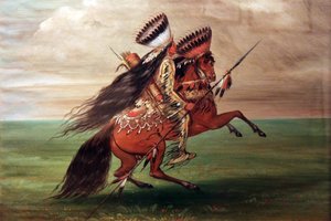 Indianin Crow "Ten, który skacze ponad wszystko" autorstwa George Catlin