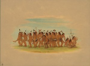 Taniec psa - Siuks, 1861. autorstwa George Catlin