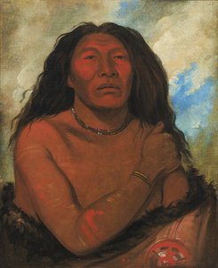 Duhk-gits-o-ó-see, Czerwony Niedźwiedź, Wybitny Wojownik autorstwa George Catlin