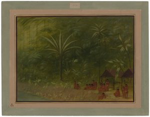 Obóz Cocomasów - widok na brzeg autorstwa George Catlin