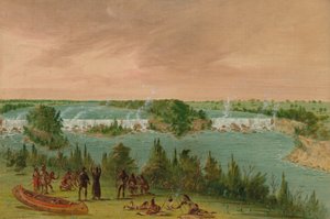 Ojciec Hennepin i Towarzysze przy wodospadach św. Antoniego. 1 maja 1680, 18471848. autorstwa George Catlin