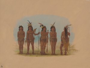 Pięciu Indian Karaibskich, 18541869. autorstwa George Catlin