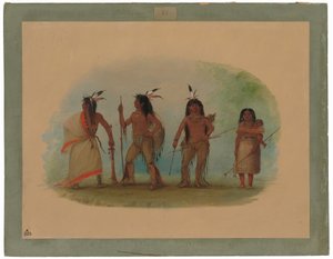 Czterech Indian Apaczów autorstwa George Catlin