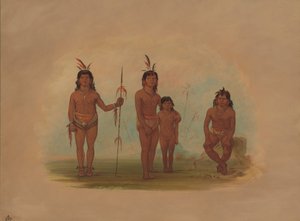 Czterech Indian Goo-a-dive, 18541869. autorstwa George Catlin