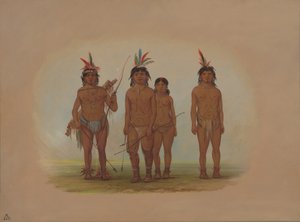 Czterech Indian Macouchi, 18541869. autorstwa George Catlin