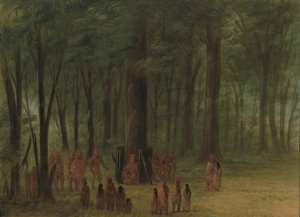 Pogrzeb Black Hawka - Saukie, 18611869. autorstwa George Catlin