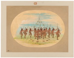 Taniec Zielonej Kukurydzy - Minatarrees autorstwa George Catlin