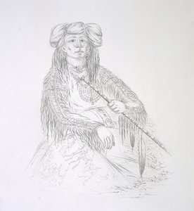 Ha-wan-je-tah (jeden róg) 1852 autorstwa George Catlin